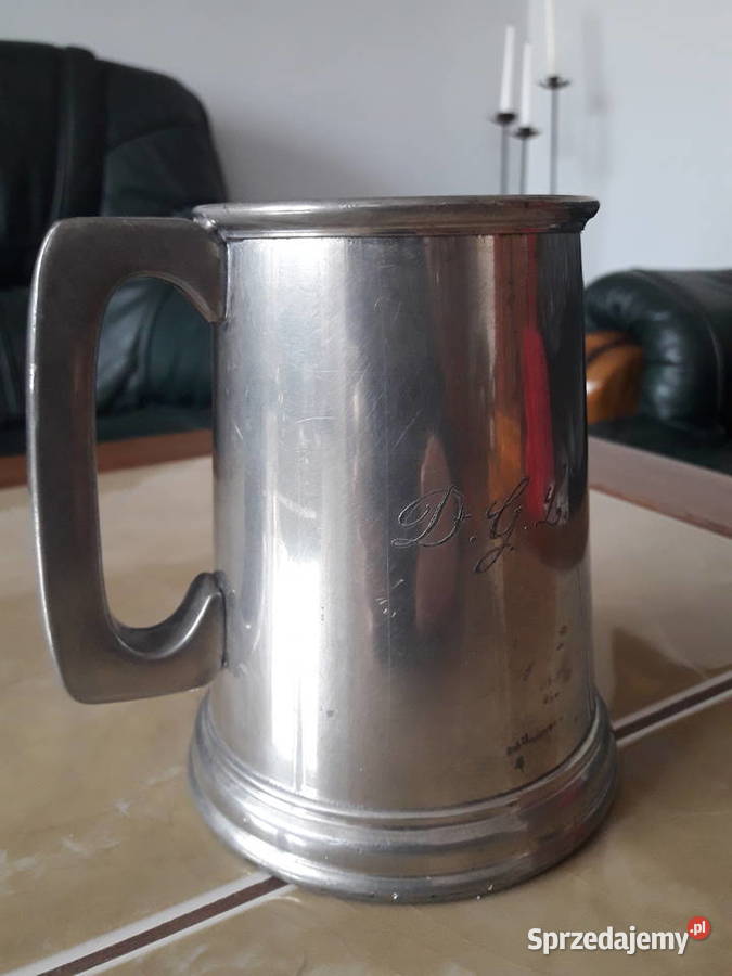 Kufel sygnowany ze szklanym dnem Anglia Janów Lubelski