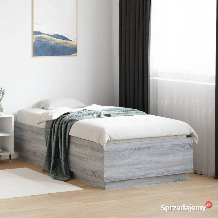 Rama łóżka z LED szary dąb sonoma 75x190 193cm Warszawa sprzedam