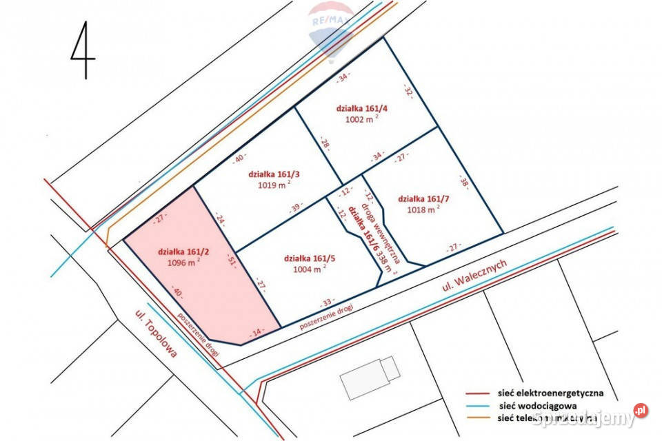 Działka budowlana 1096m2 Grądy k Żyrardowa 47m mazowieckie