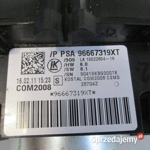 PRZEŁĄCZNIK ZESPOLONY PEUGEOT 3008 11R wielkopolskie Rakoniewice
