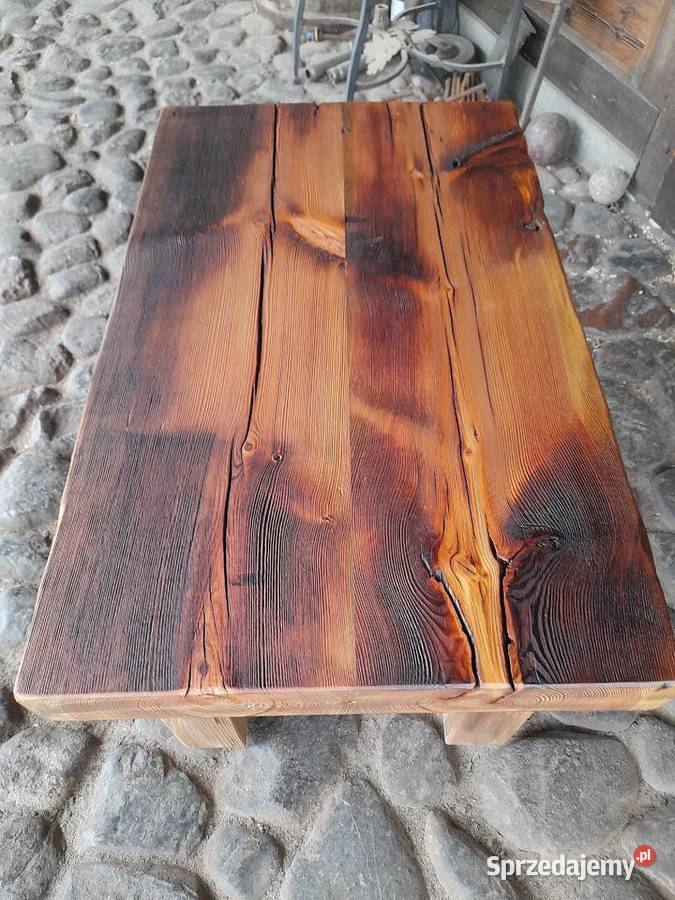 Stolik kawowy stare drewno 52cm Kamieńczyk