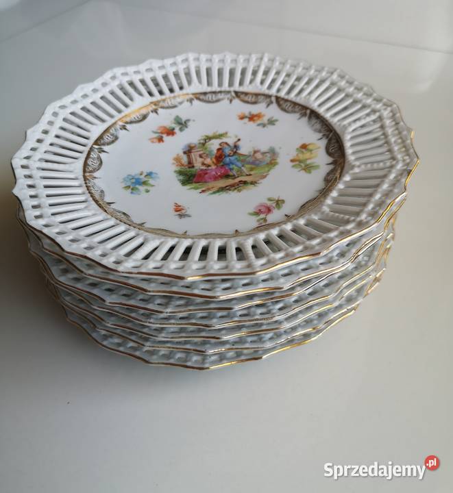 Talerze ażurowe porcelanowe Turyngia Antyk Toruń sprzedam