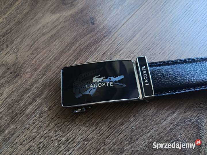 Pasek skórzany męski Lacoste do garnituru i na Skóra Ekologiczna podlaskie Białystok