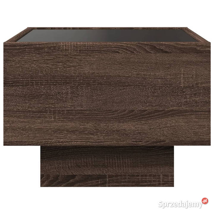 Stolik nocny z LED Infinity brązowy dąb 40x40x30 Nocne Warszawa