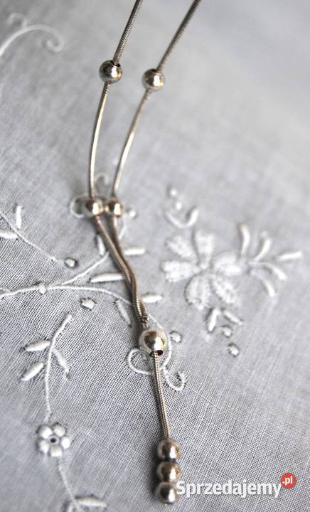 Delikatny srebrny naszyjnik kuleczki srebro pr Lublin