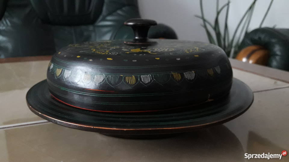 Antyk drewniany pojemnik na cukierki Japonia XIX lubelskie Janów Lubelski