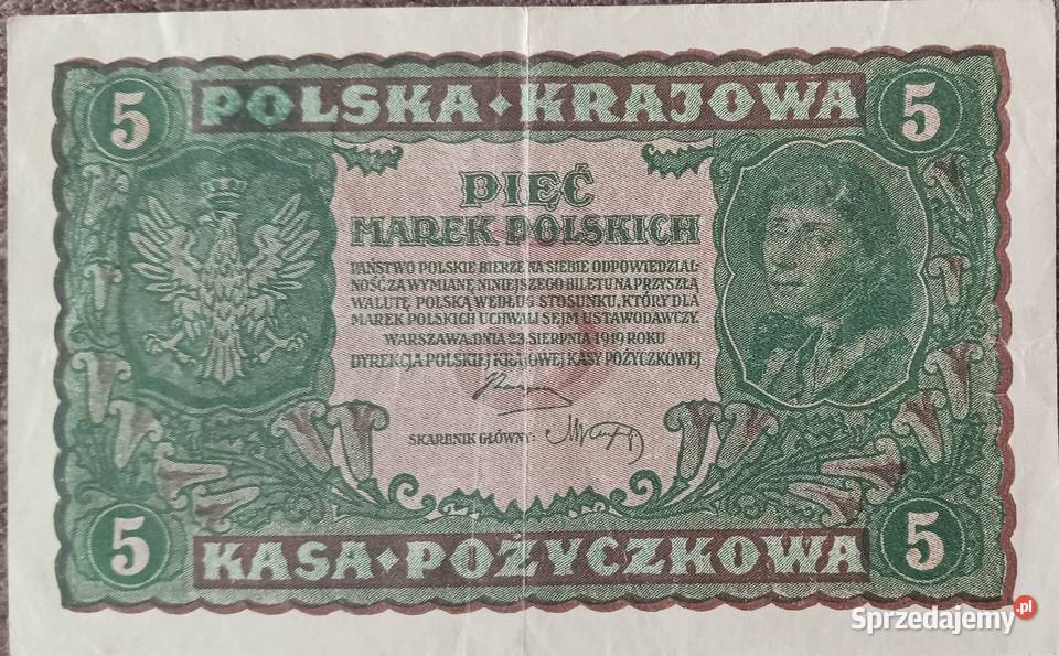 5 Marek Polskich 23VIII1919 r II seria CU wielkopolskie Konin