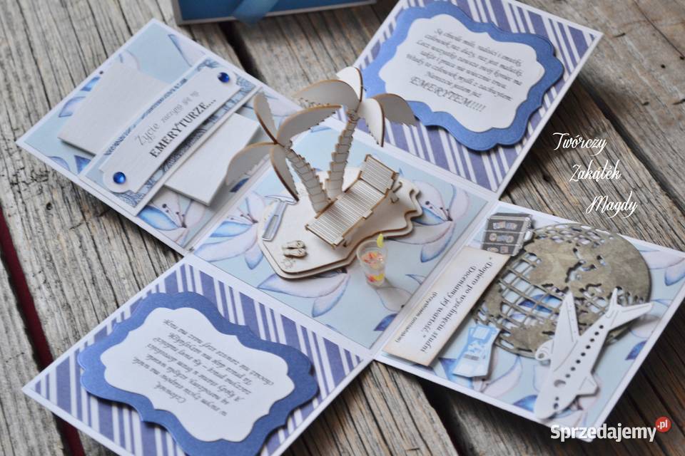 Kartka w pudełku exploding box emerytki różne pomorskie Słupsk