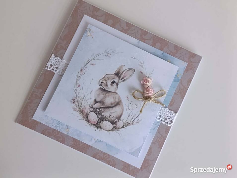 Kartka ręcznie robiona Świąteczna Wielkanoc 6 Łódź