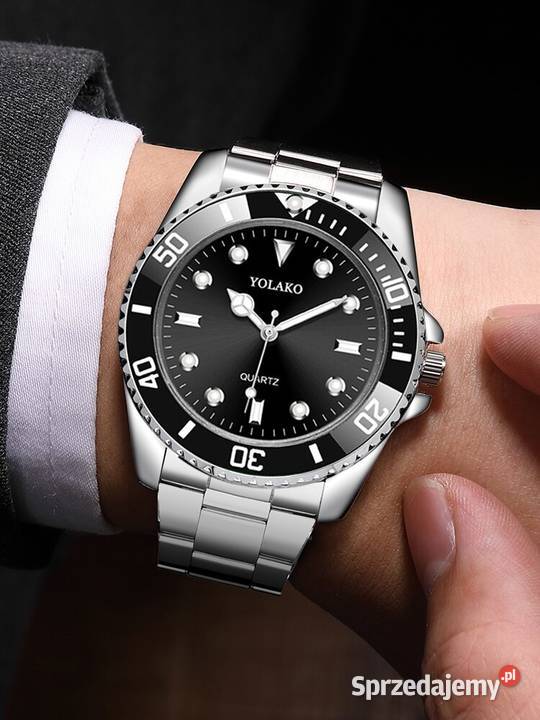 Zegarek kwarcowy czarna tarcza i bransoletka na Gorzów Wielkopolski sprzedam