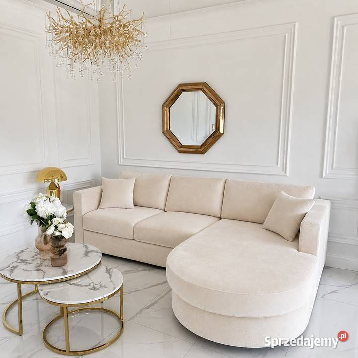 Narożnik elegancki półokrągły glamour welurowy Narożniki Meble