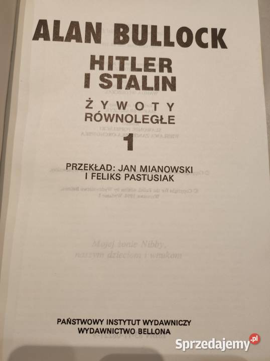 Alan Bullock Hitler i Stalin Żywoty równoległe Kielce sprzedam