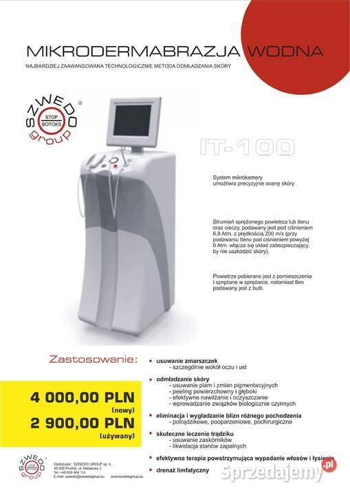 Mikrodermabrazja wodno tlenowa oxybrazja opolskie Prudnik sprzedam