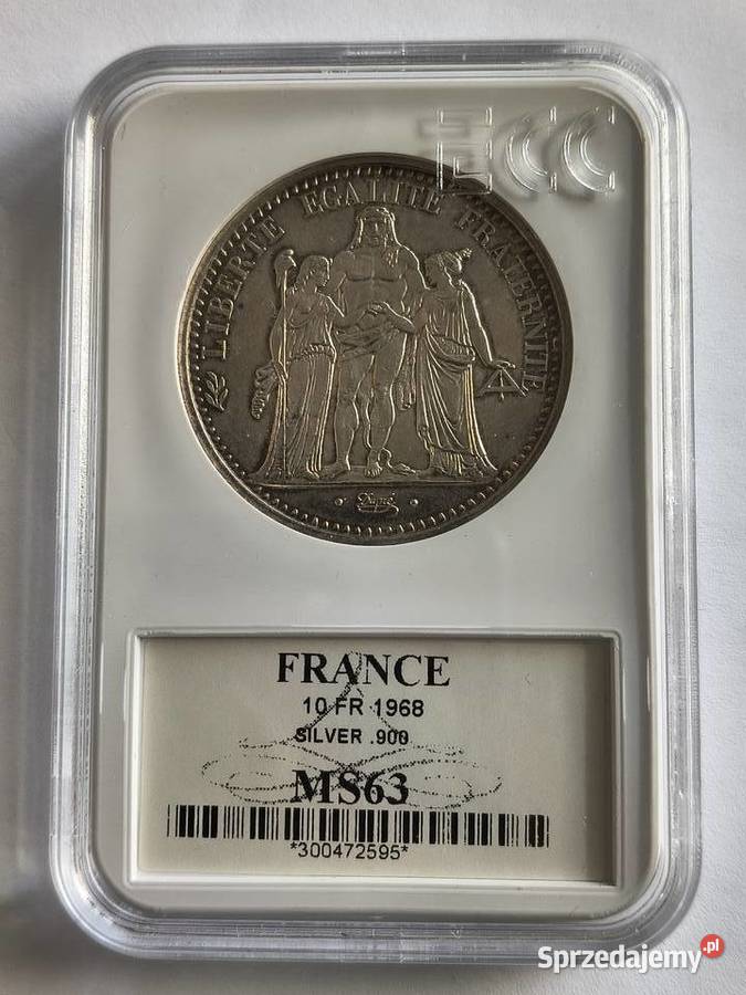 10 franków 1968 Francja Herkules srebro Ag 900 zachodniopomorskie Szczecin