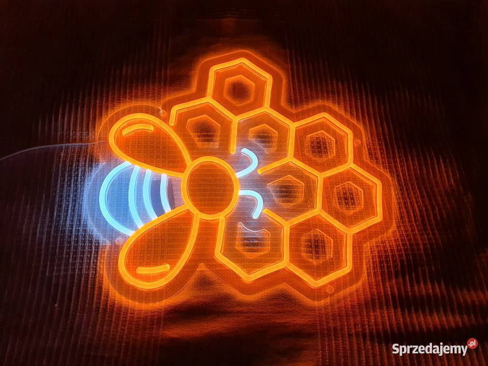 NEON LED PSZCZOŁA PSZCZÓŁKA PLASTER MIODU wielkopolskie Poznań