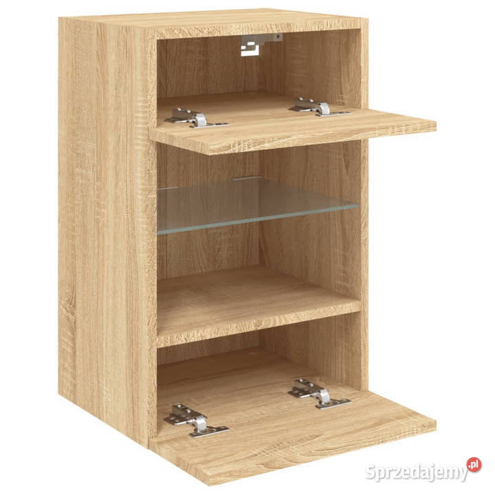 Ścienna szafka TV z LED dąb sonoma 40x30x605 mazowieckie Warszawa