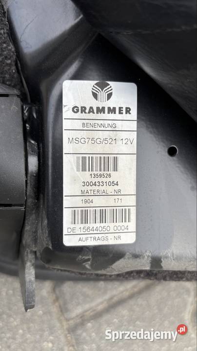 Fotel Grammer MSG75G521 12V wózek widłowy Linde Częstochowa sprzedam