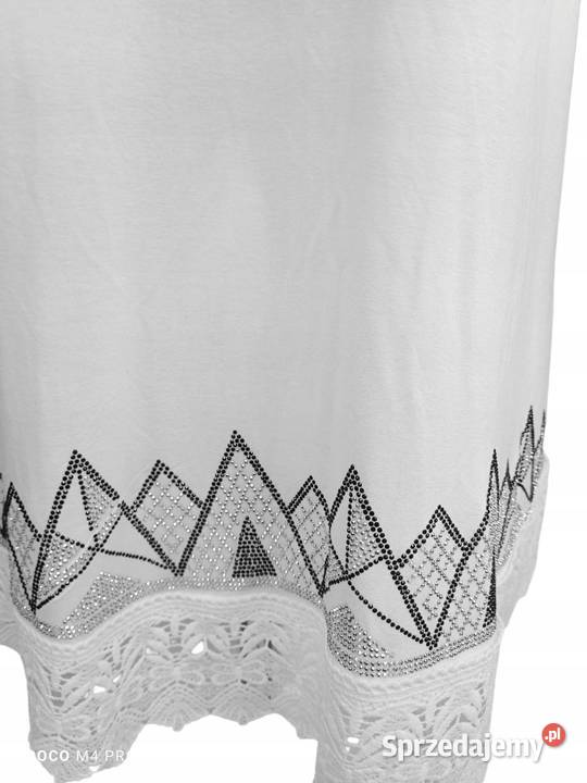 Bluzka Tshirt damski ozdobny dół cyrkonie Rozmiar 52 Wieluń