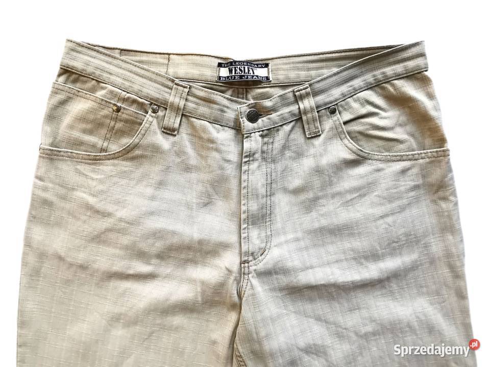 6983 WESLEY JEANS bawełniane beżowoszare 52 L