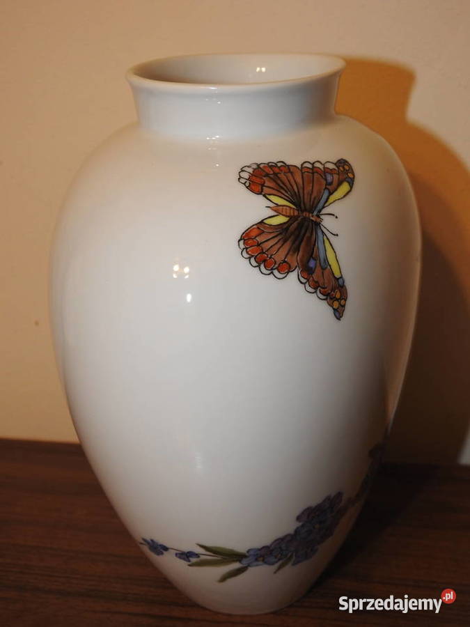 Piękny sygnowany porcelanowy wazon niemiecki Inowrocław