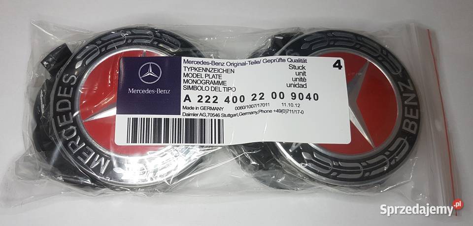 dekielek MERCEDES BENZ 75mm dekle red oryginalny Bełchatów