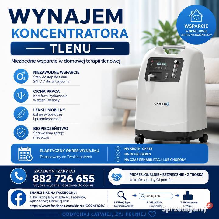 Wypożyczę koncentrator tlenu Brodnica sprzedam