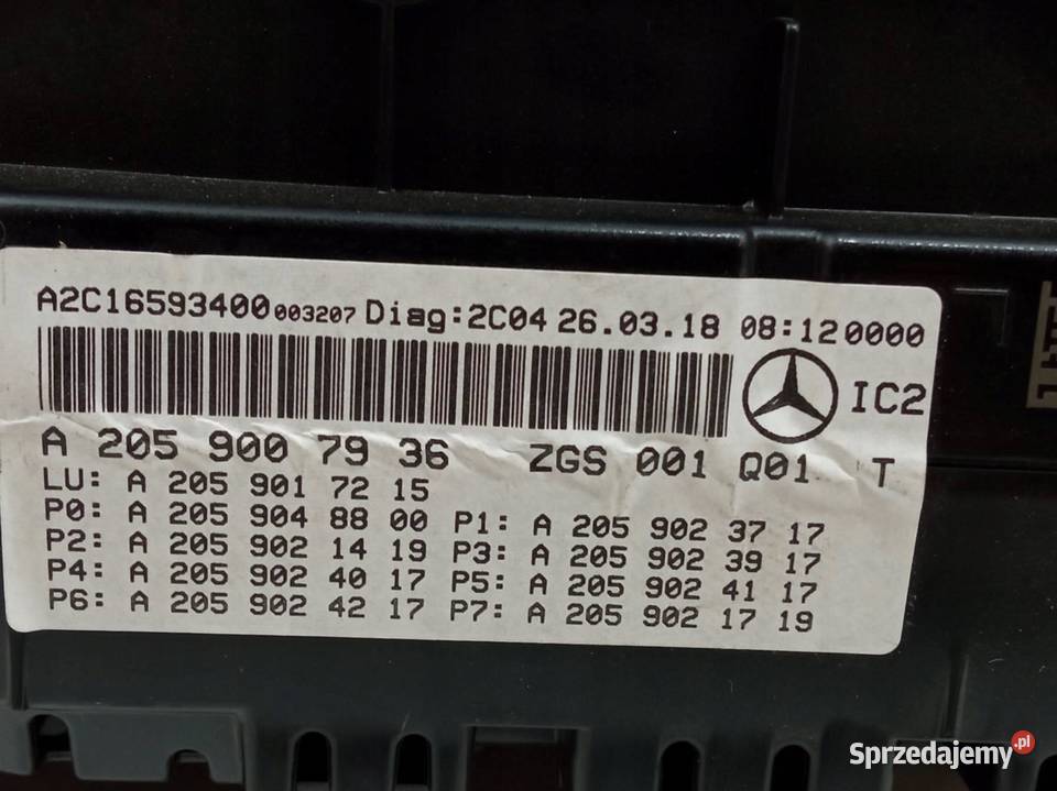 LICZNIK EU A2059007936 20 B HYB 293 MercedesBenz