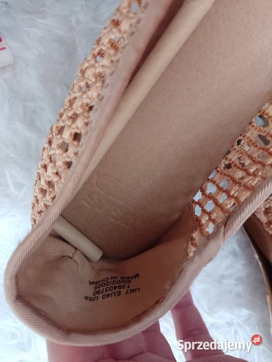 40 ASOS Brązowe ażurowe Baleriny wieczorowe z Kraków