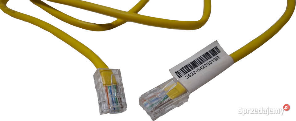 Kabel żółty RJ45RJ45 krosowy sieciowy UTP CAT5e Internet i komunikacja