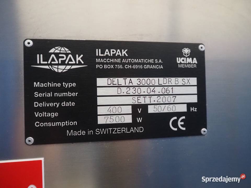 ILAPAK DELTA 3000 LDR B SX Maszyna pakująca