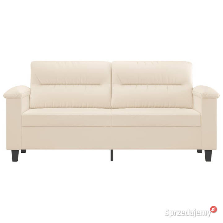 Sofa 2osobowa beżowy 140 tapicerowana mikrofibrą