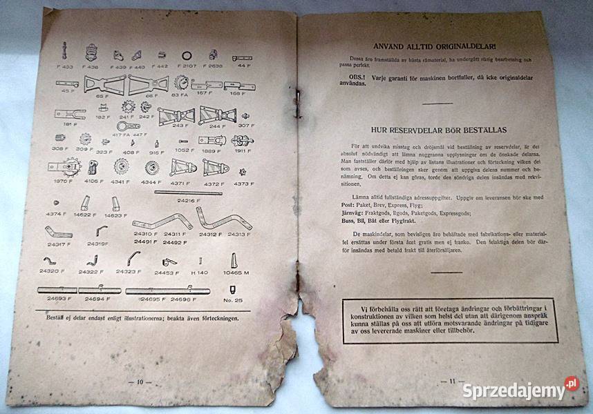 Instrukcja katalog siewnik rolniczy 1946 1949 Ostrów Wielkopolski