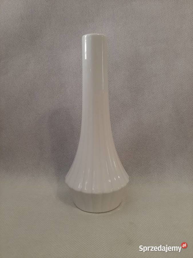 Piękny biały ceramiczny wazon niemieckisygnowany Inowrocław sprzedam