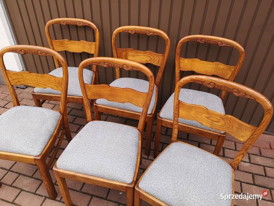 Krzesła ARTDECO Politura 6 Sztuk Stare Antyk Swarzędz sprzedam