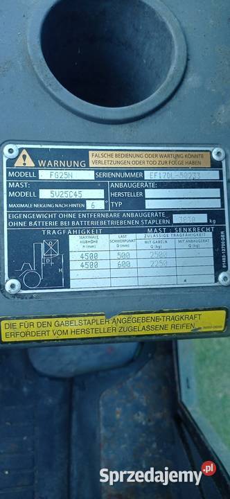 Wózek widłowy 25 tony triplex Mitsubishi gaz Rzeczniów