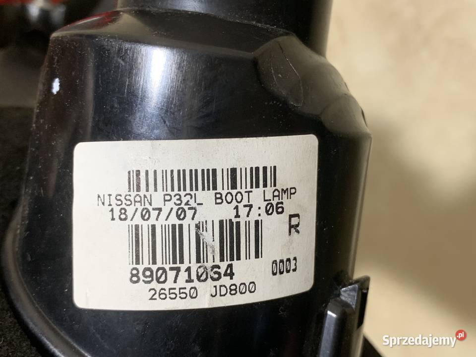 Lampa lewa tylna 89071063 NISSAN QASHQAI 1 I małopolskie Barwałd Dolny