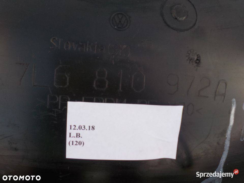 NADKOLE TYLNE PRAWE VW TOUAREG KOMBI 7L6810972H
