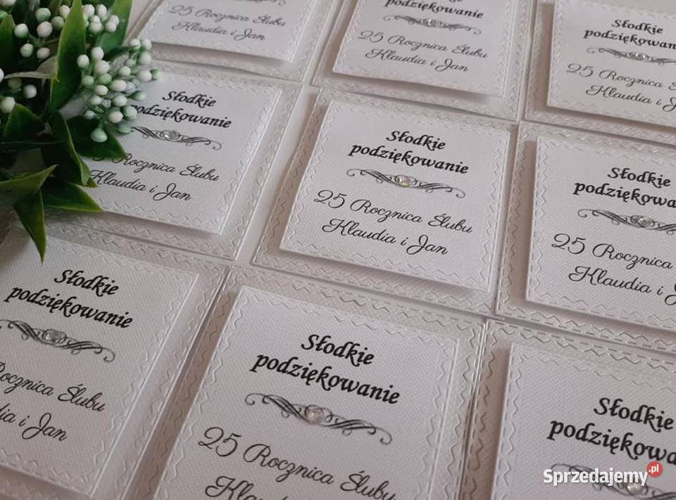 Etykiety Podziękowania Gości Urodziny Rocznia Olesno