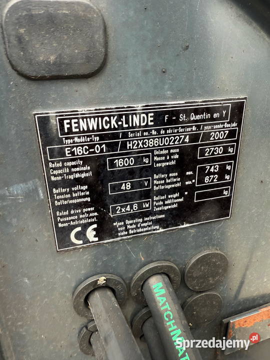 wózek widłowy elektryczny LINDE E16C Triplex łódzkie Działoszyn