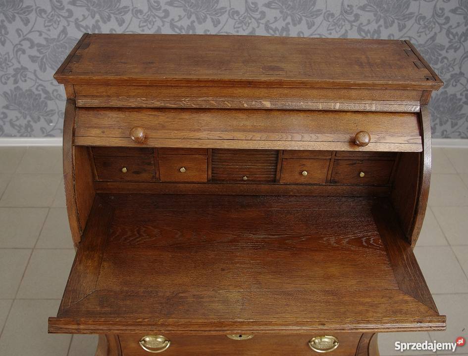 Sekretarzyk barokowy biurko cylindryczne Nysa