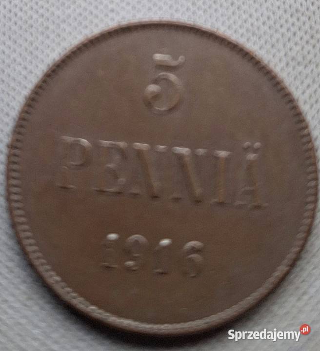 FINLANDIA OKUPACJA ROSYJSKA5 PENNIA1916 r Legionowo