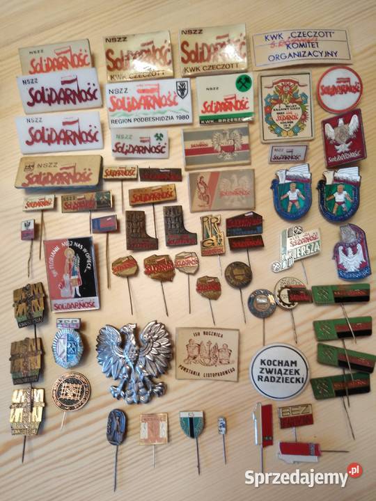 Znaczki metalowe PRL Solidarność Swornegacie sprzedam