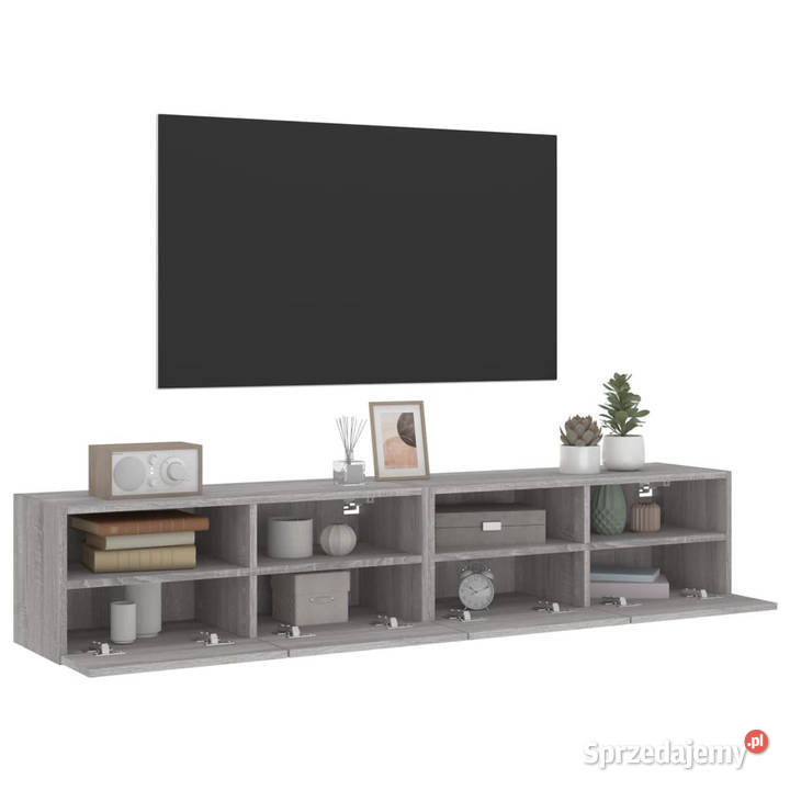 Ścienne szafki TV 2 szary dąb sonoma 80x30x30 mazowieckie Warszawa