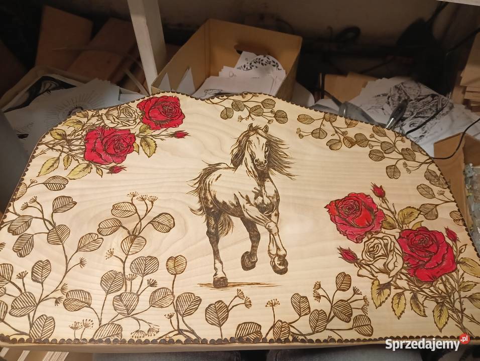 Stolik kawowy ręcznie wypalany plaster brzozy Augustów