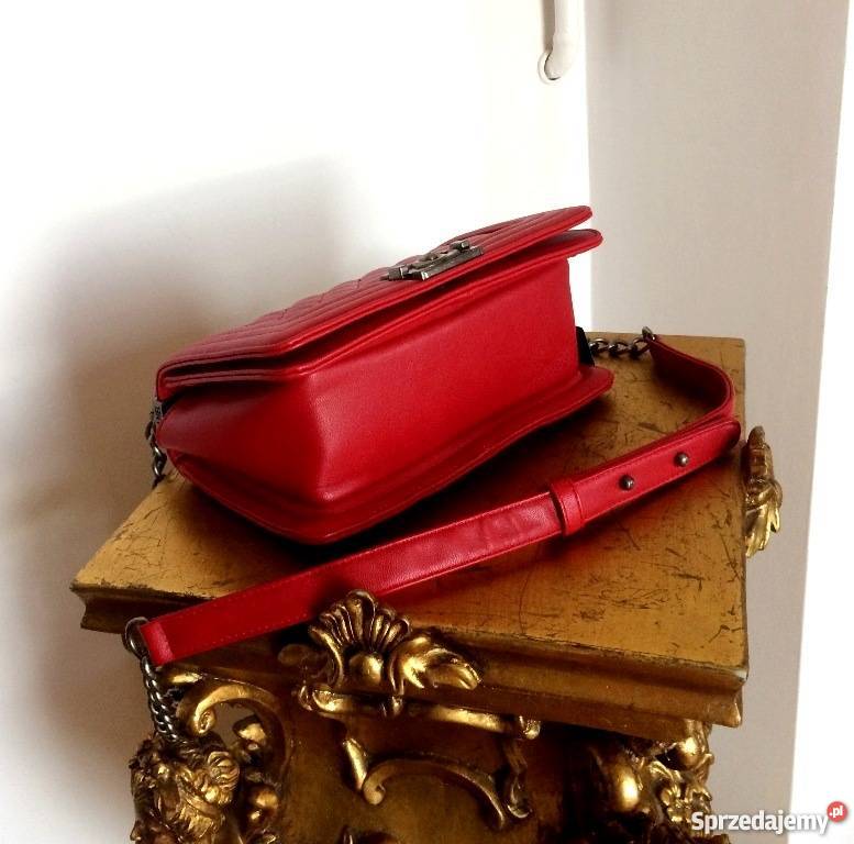 TOREBKA CHANEL BOY RED TOREBKA CC PIKOWANA Bydgoszcz