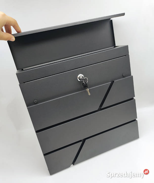 Skrzynka na listy z gazetnikiem czarna Zielonka