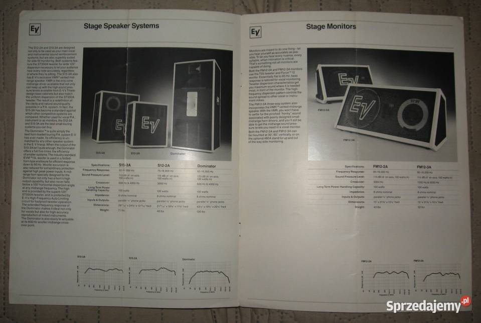 ElectroVoice brochures catalogs lot katalogi Kępice sprzedam