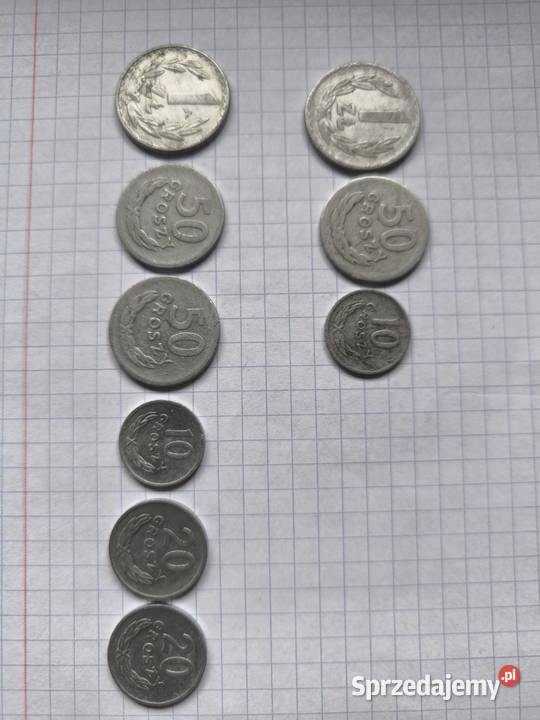 Monety okresu PRL bez znaku mennicy kilka sztuk łódzkie Radomsko