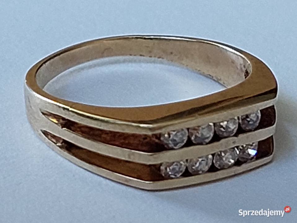 Pierścionek Damski Żółte Złoto 585 14k Cyrkonie złote Grodzisk Mazowiecki