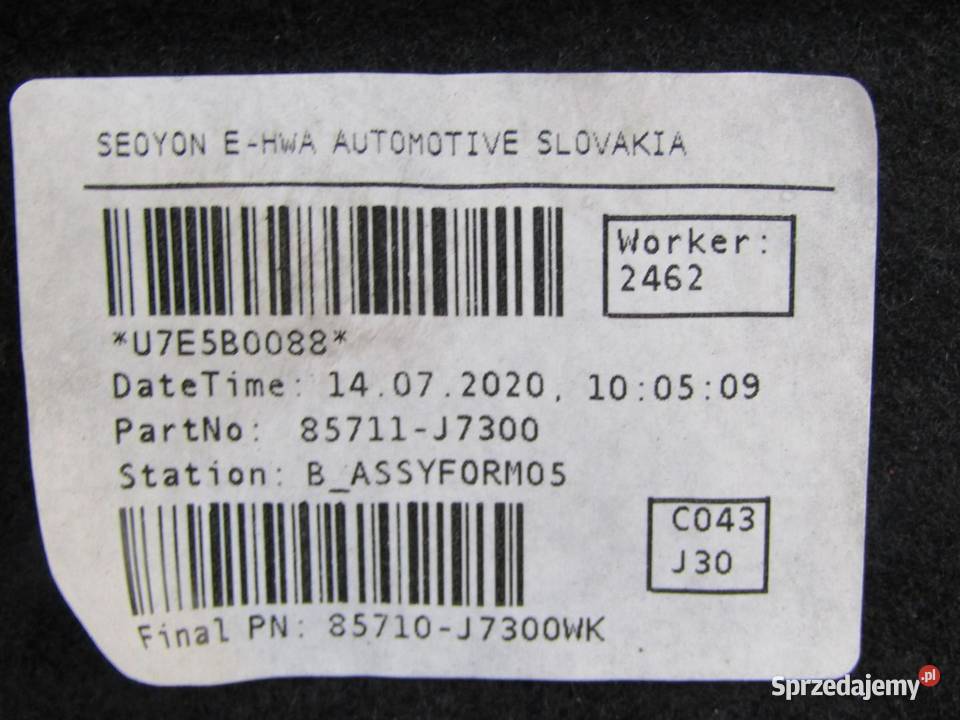 SCHOWEK WYKŁADZINA BAGAŻNIKA TYLNA TYŁ KIA CEED sprzedam